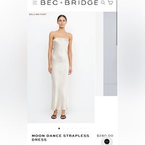 Bec + Bridge Strapless Moondance Dress Sand size 4